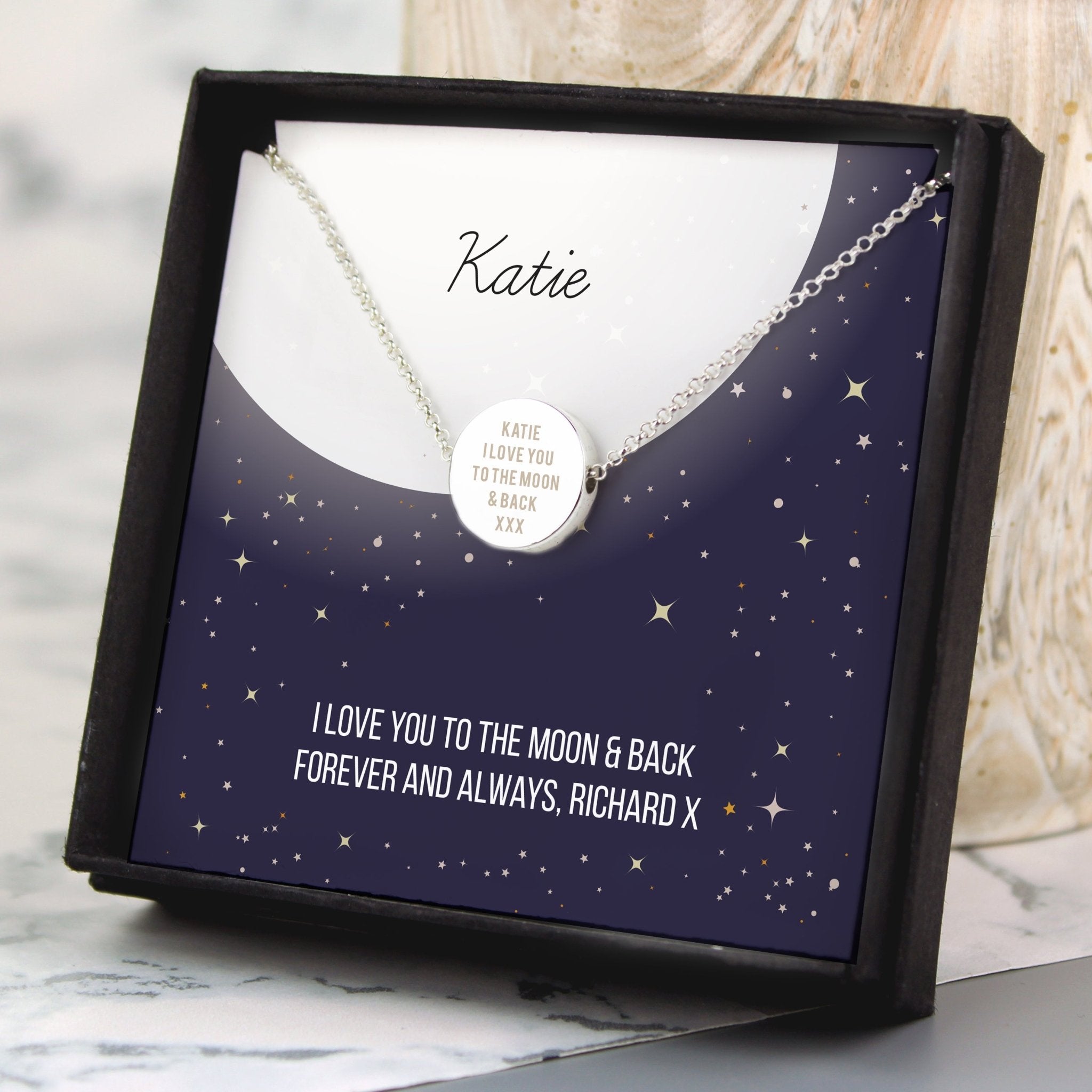 Personalised Sentiment Disc Necklace and Box | Inspired Creative Gifts | UK Supplier
