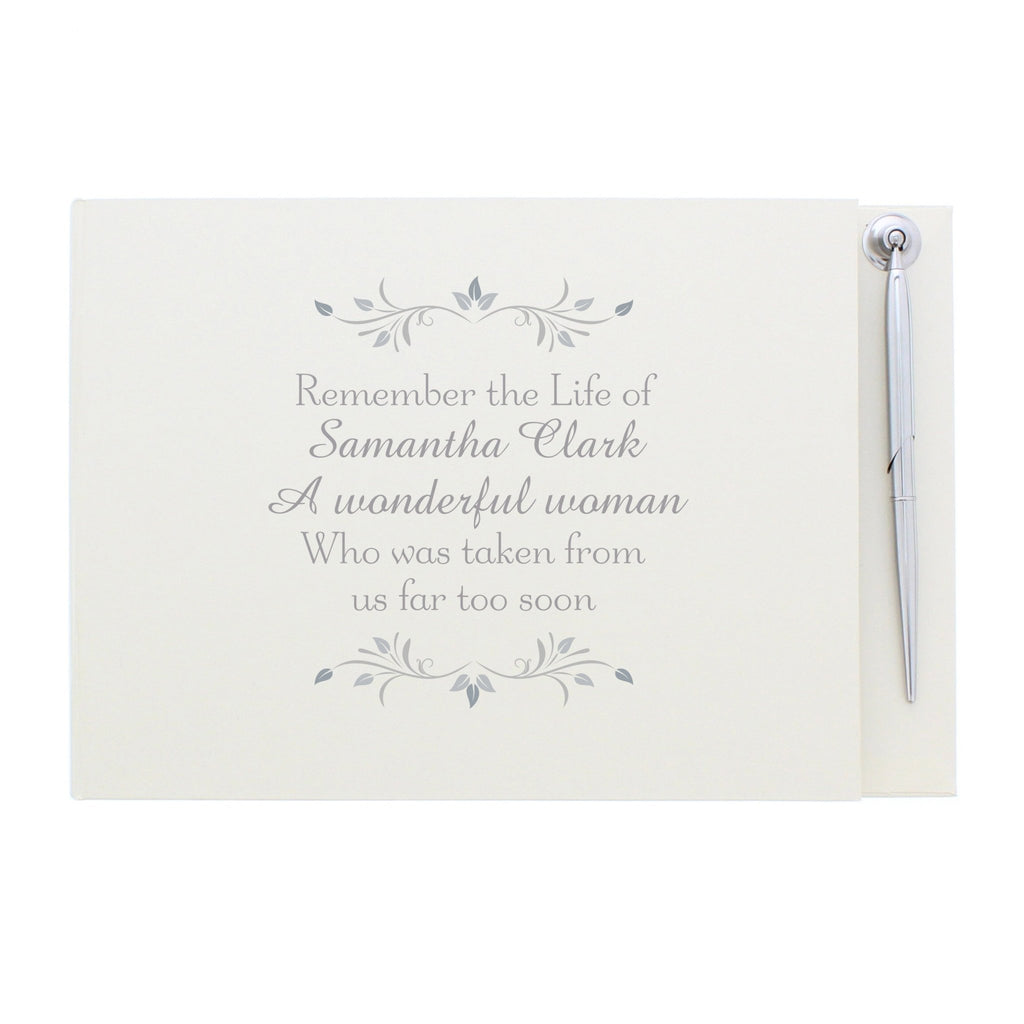 Personalised Sentiments Hardback Guest Book & Pen | Inspired Creative Gifts | UK Supplier