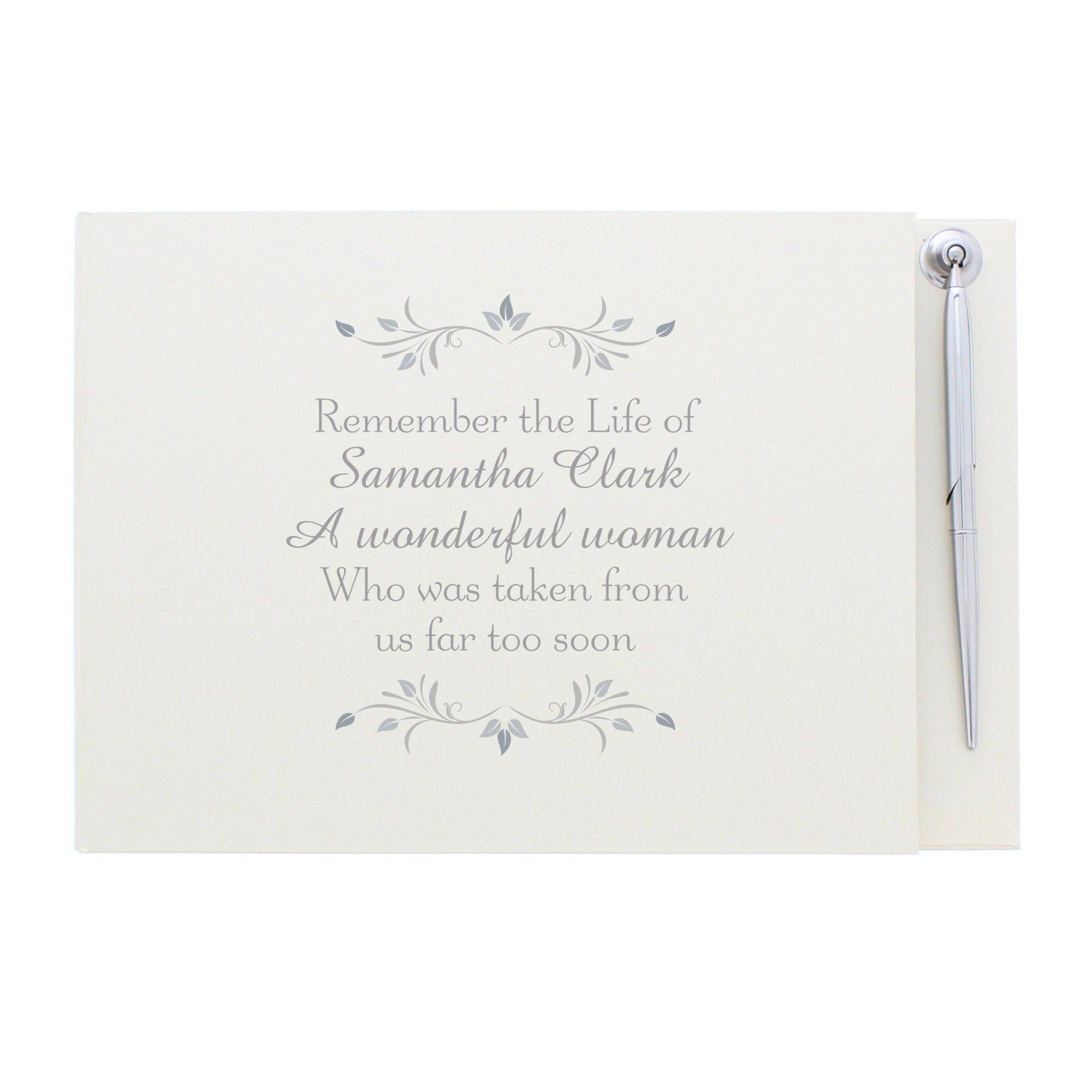 Personalised Sentiments Hardback Guest Book & Pen | Inspired Creative Gifts | UK Supplier