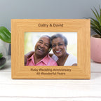 Personalised Short Message 6x4 Landscape Oak Finish Photo Frame | Inspired Creative Gifts | UK Supplier