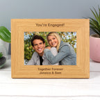 Personalised Short Message 6x4 Landscape Oak Finish Photo Frame | Inspired Creative Gifts | UK Supplier