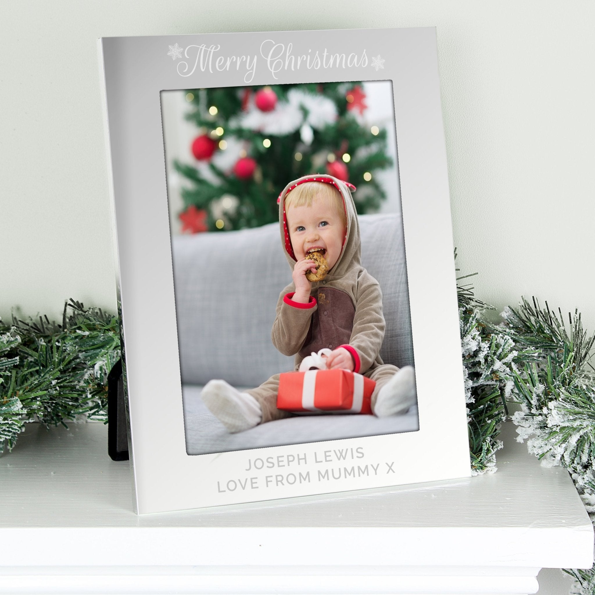 Personalised Silver 5x7 Merry Christmas Photo Frame | Inspired Creative Gifts | UK Supplier