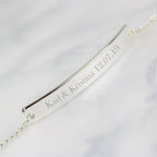 Personalised Silver Tone Bar Bracelet | Inspired Creative Gifts | UK Supplier