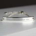 Personalised Silver Tone Bar Bracelet | Inspired Creative Gifts | UK Supplier