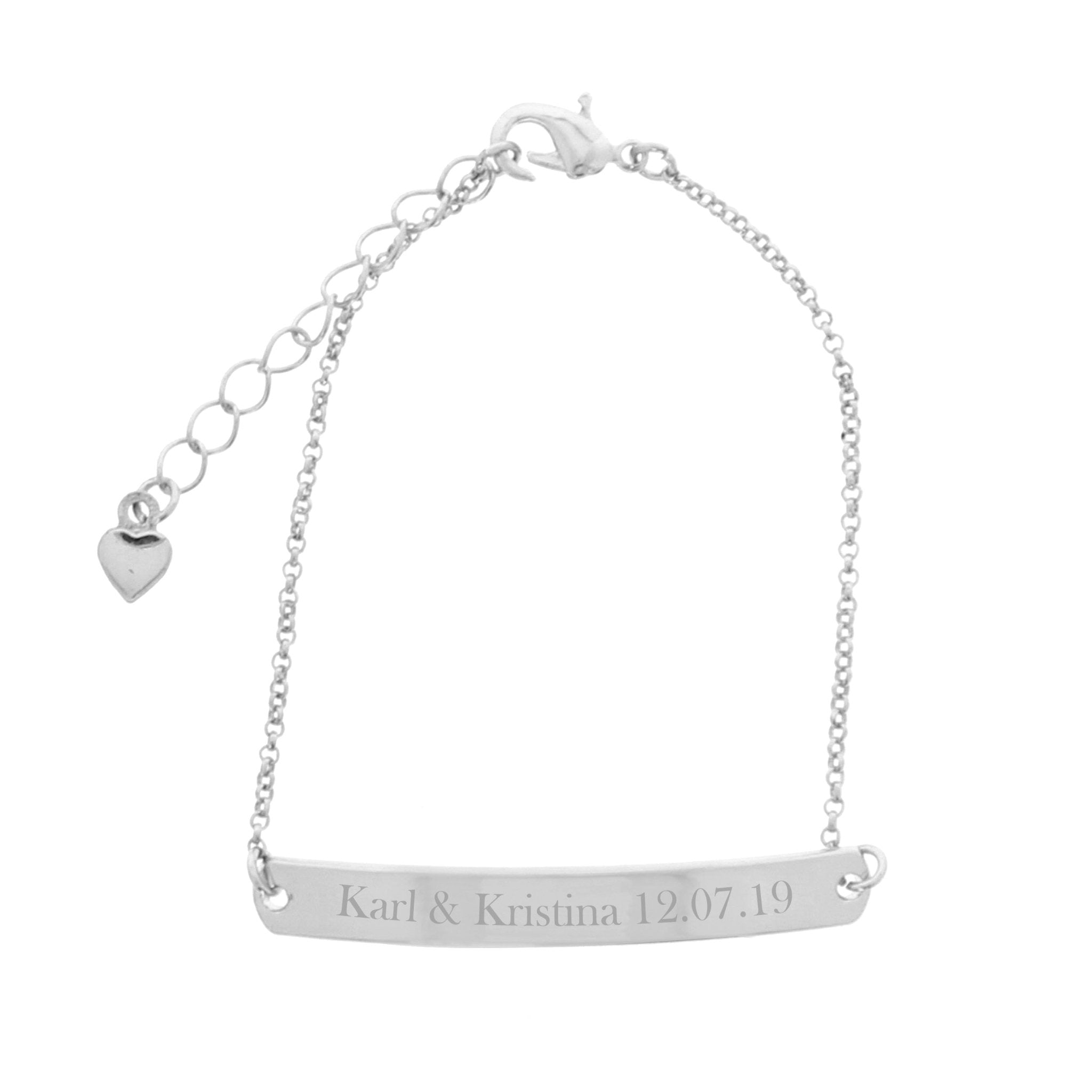 Personalised Silver Tone Bar Bracelet | Inspired Creative Gifts | UK Supplier