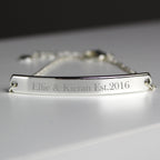 Personalised Silver Tone Bar Bracelet | Inspired Creative Gifts | UK Supplier