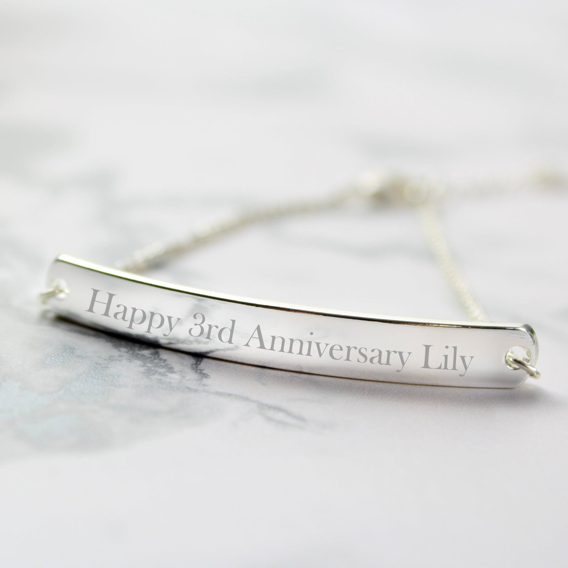 Personalised Silver Tone Bar Bracelet | Inspired Creative Gifts | UK Supplier