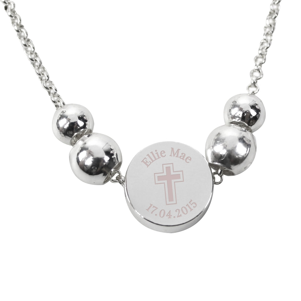 Personalised Silver Tone Cross Round Bracelet | Inspired Creative Gifts | UK Supplier