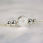 Personalised Silver Tone Flower Disc Bracelet | Inspired Creative Gifts | UK Supplier