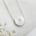 Personalised Silver Tone Flower Disc Necklace | Inspired Creative Gifts | UK Supplier