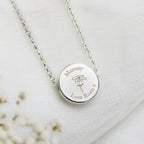 Personalised Silver Tone Flower Disc Necklace | Inspired Creative Gifts | UK Supplier
