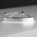 Personalised Silver Tone Heart Bar Bracelet | Inspired Creative Gifts | UK Supplier