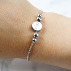 Personalised Silver Tone Initials Disc Bracelet | Inspired Creative Gifts | UK Supplier