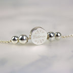 Personalised Silver Tone Wild Flowers Disc Bracelet | Inspired Creative Gifts | UK Supplier