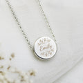 Personalised Silver Tone Wild Flowers Disc Necklace | Inspired Creative Gifts | UK Supplier