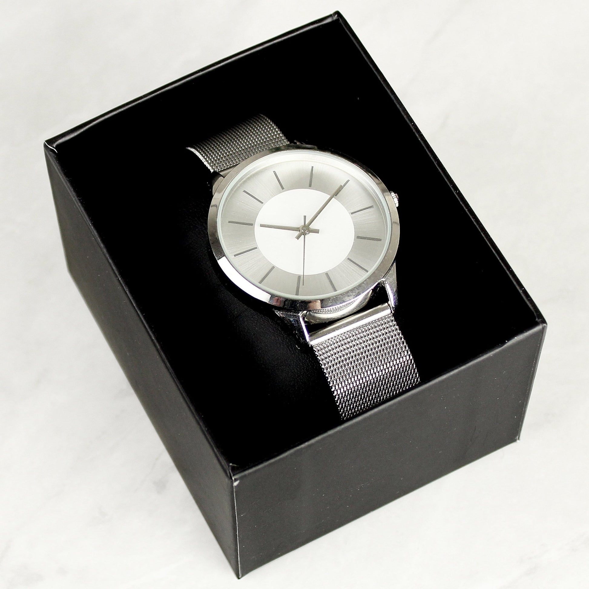 Personalised Silver with Mesh Style Strap Watch | Inspired Creative Gifts | UK Supplier