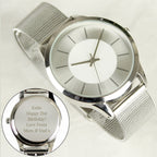 Personalised Silver with Mesh Style Strap Watch | Inspired Creative Gifts | UK Supplier