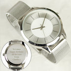 Personalised Silver with Mesh Style Strap Watch | Inspired Creative Gifts | UK Supplier