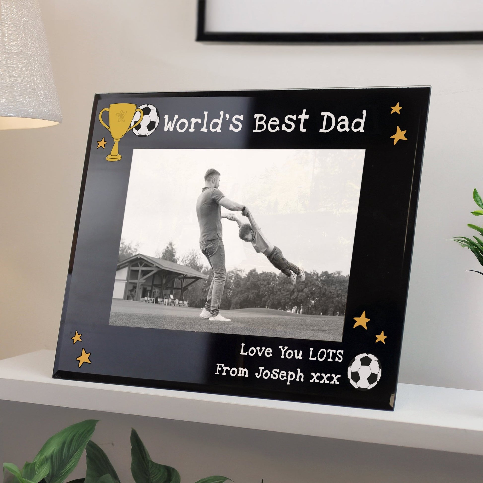 Personalised Simply The Best 5x7 Landscape Black Glass Photo Frame | Inspired Creative Gifts | UK Supplier