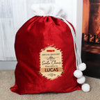 Personalised Special Delivery Luxury Pom Pom Red Sack | Inspired Creative Gifts | UK Supplier