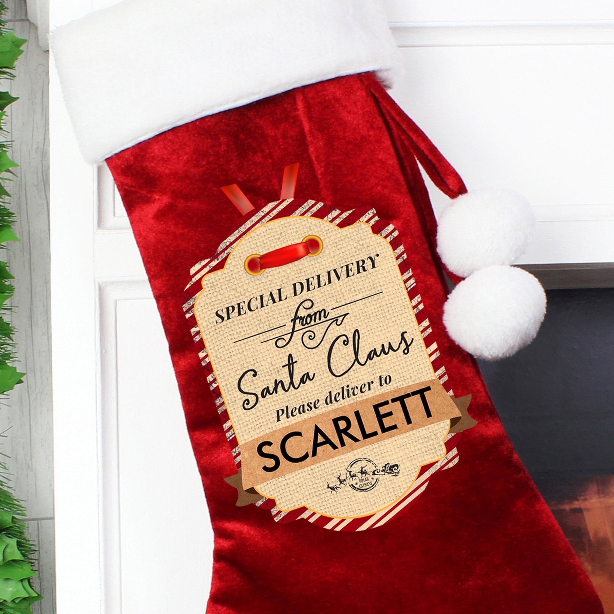 Custom Red Stocking: Special Delivery Luxury | Inspired Creative Gifts | UK Supplier