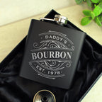 Personalised Spirit Black Hip Flask | Inspired Creative Gifts | UK Supplier