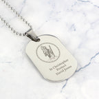 Personalised St Christopher Stainless Steel Dog Tag Necklace | Inspired Creative Gifts | UK Supplier