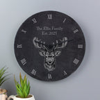 Personalised Stag Slate Clock | Inspired Creative Gifts | UK Supplier