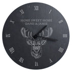 Personalised Stag Slate Clock | Inspired Creative Gifts | UK Supplier