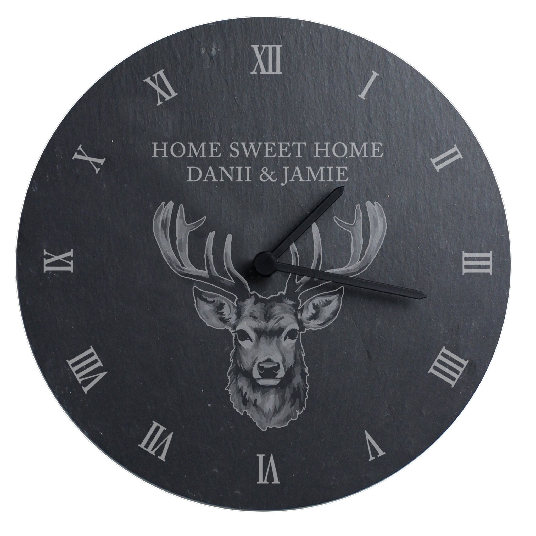Personalised Stag Slate Clock | Inspired Creative Gifts | UK Supplier
