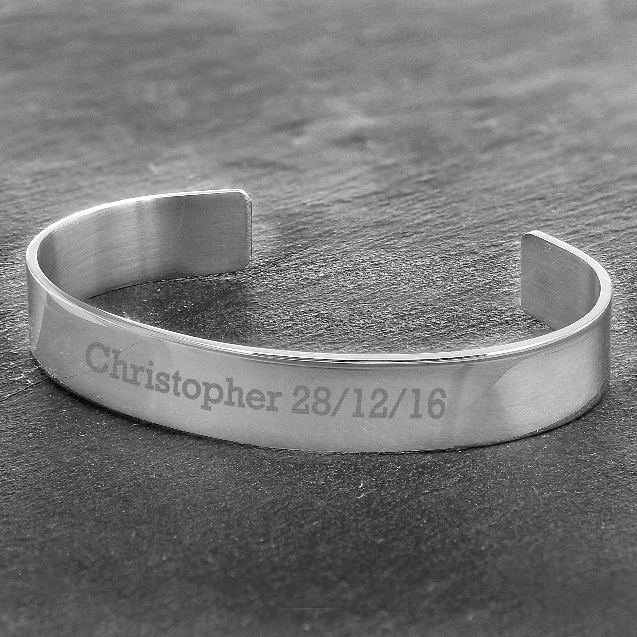Personalised Stainless Steel Bangle | Inspired Creative Gifts | UK Supplier
