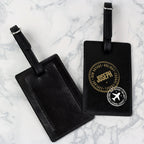 Personalised Stamped Black Luggage Tag | Inspired Creative Gifts | UK Supplier