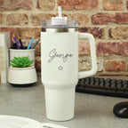 Personalised Star 40oz White Travel Cup | Great Birthday Gift | Coffee or Tea Travel Cup | Inspired Creative Gifts
