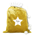 Personalised Star Luxury Pom Pom Gold Sack | Inspired Creative Gifts | UK Supplier