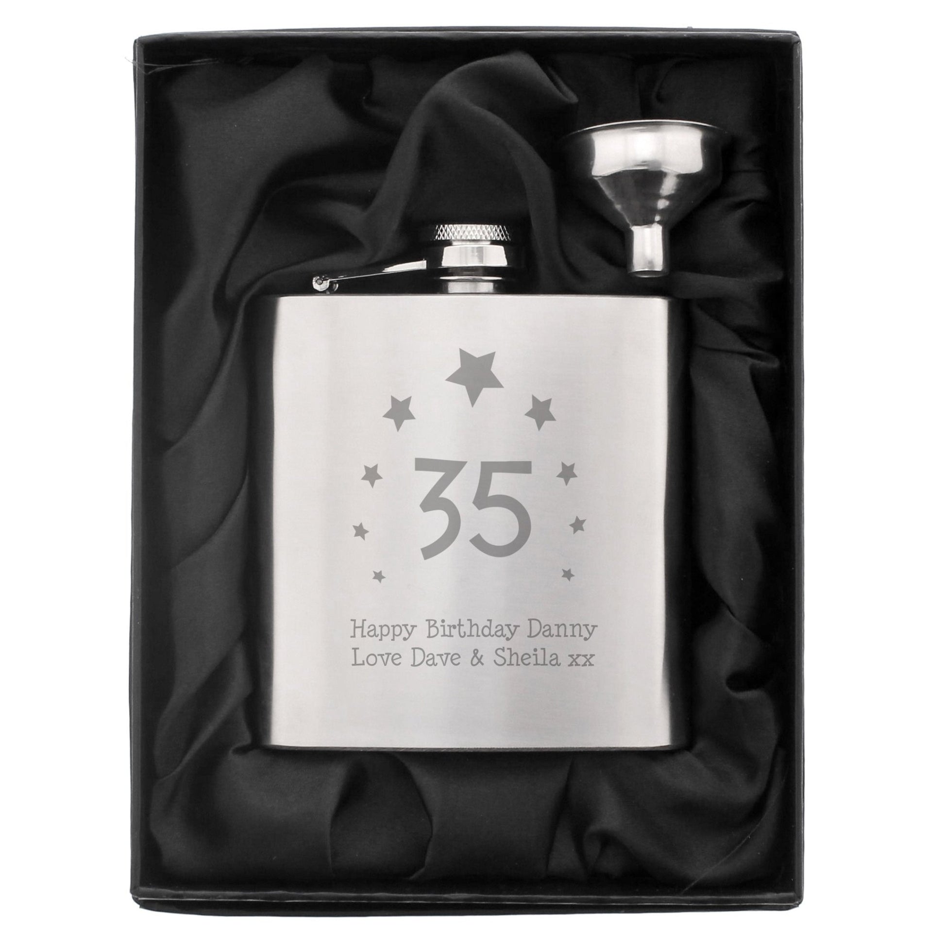 Personalised Stars Age Hip Flask | Inspired Creative Gifts | UK Supplier