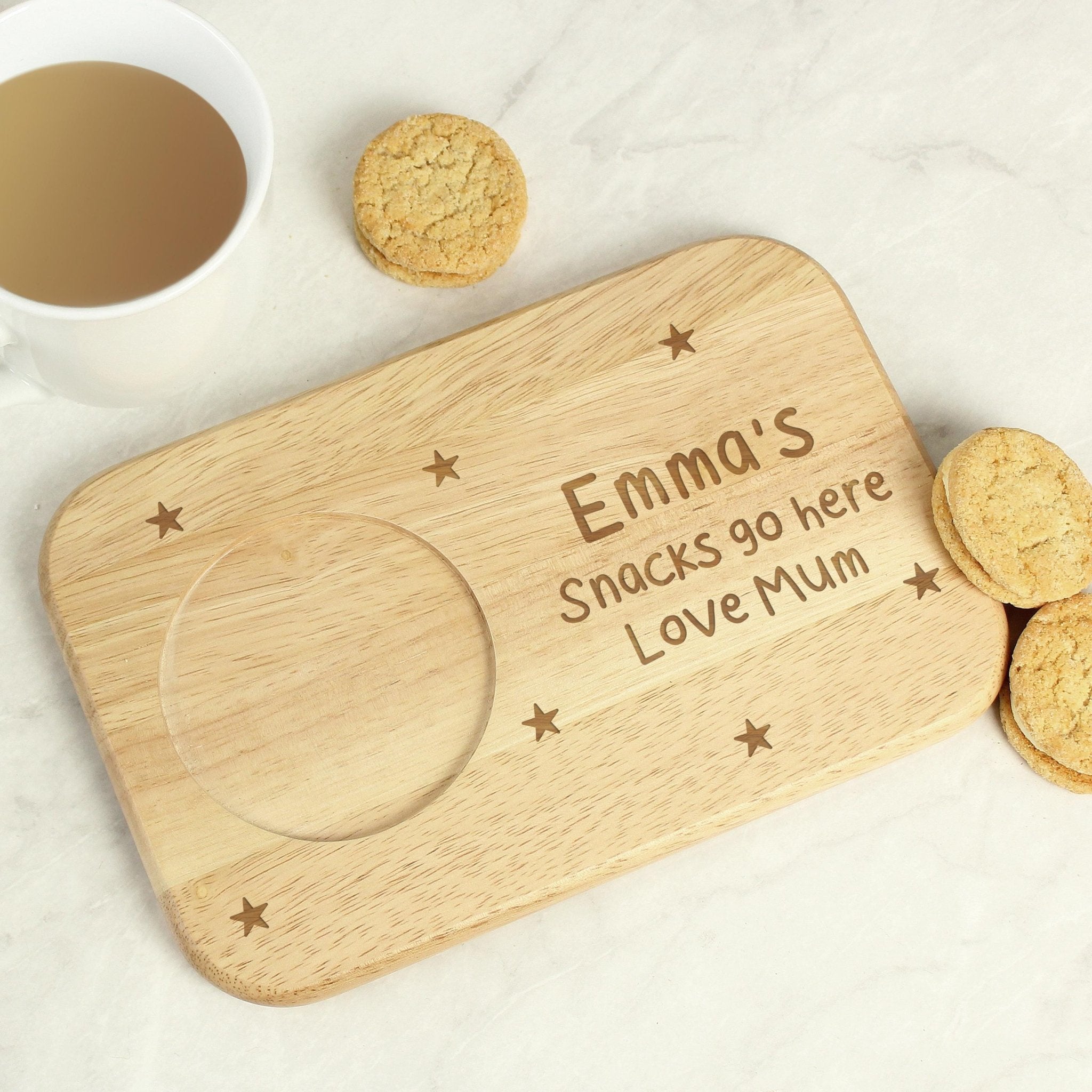 Personalised Stars Coaster Tray | Tea & Biscuit Holder | Great Gift for Birthdays & Christmas | Inspired Creative Gifts