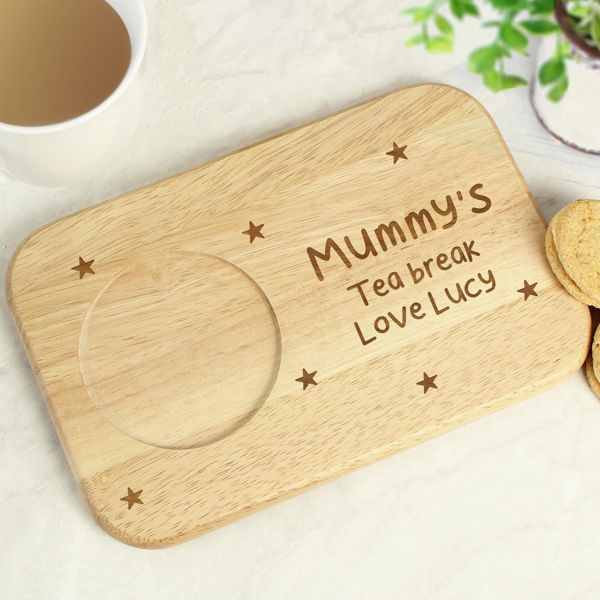 Personalised Stars Coaster Tray | Tea & Biscuit Holder | Great Gift for Birthdays & Christmas | Inspired Creative Gifts
