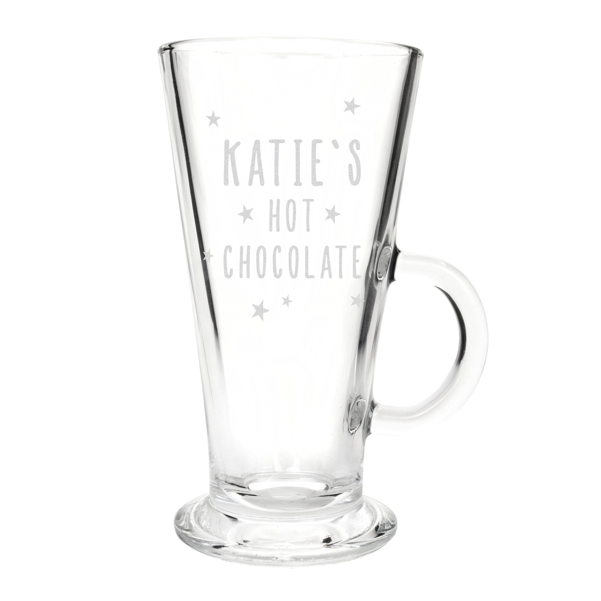 Personalised Stars Hot Chocolate Latte Glass | Inspired Creative Gifts | UK Supplier