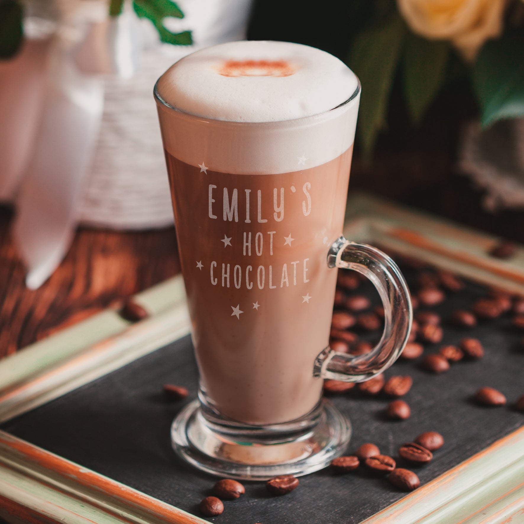 Personalised Stars Hot Chocolate Latte Glass | Inspired Creative Gifts | UK Supplier