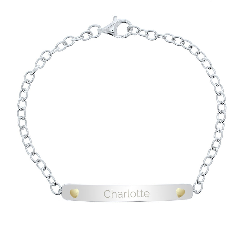 Personalised Sterling Silver and 9ct Gold Bar Bracelet | Inspired Creative Gifts | UK Supplier