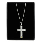 Personalised Sterling Silver Cross with 9ct Gold Heart & CZ Necklace | Inspired Creative Gifts | UK Supplier
