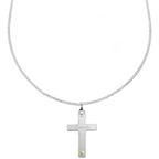 Personalised Sterling Silver Cross with 9ct Gold Heart & CZ Necklace | Inspired Creative Gifts | UK Supplier