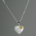 Personalised Sterling Silver Heart Locket Necklace with Diamond & 9ct Gold Charm | Inspired Creative Gifts | UK Supplier
