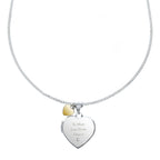 Personalised Sterling Silver Heart Locket Necklace with Diamond & 9ct Gold Charm | Inspired Creative Gifts | UK Supplier