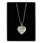 Personalised Sterling Silver Heart Locket Necklace with Diamond & 9ct Gold Charm | Inspired Creative Gifts | UK Supplier