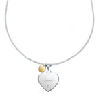Personalised Sterling Silver Heart Locket Necklace with Diamond and 9ct Gold Charm | Inspired Creative Gifts | UK Supplier
