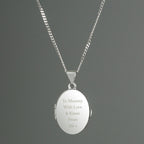 Personalised Sterling Silver Oval Locket Necklace | Inspired Creative Gifts | UK Supplier