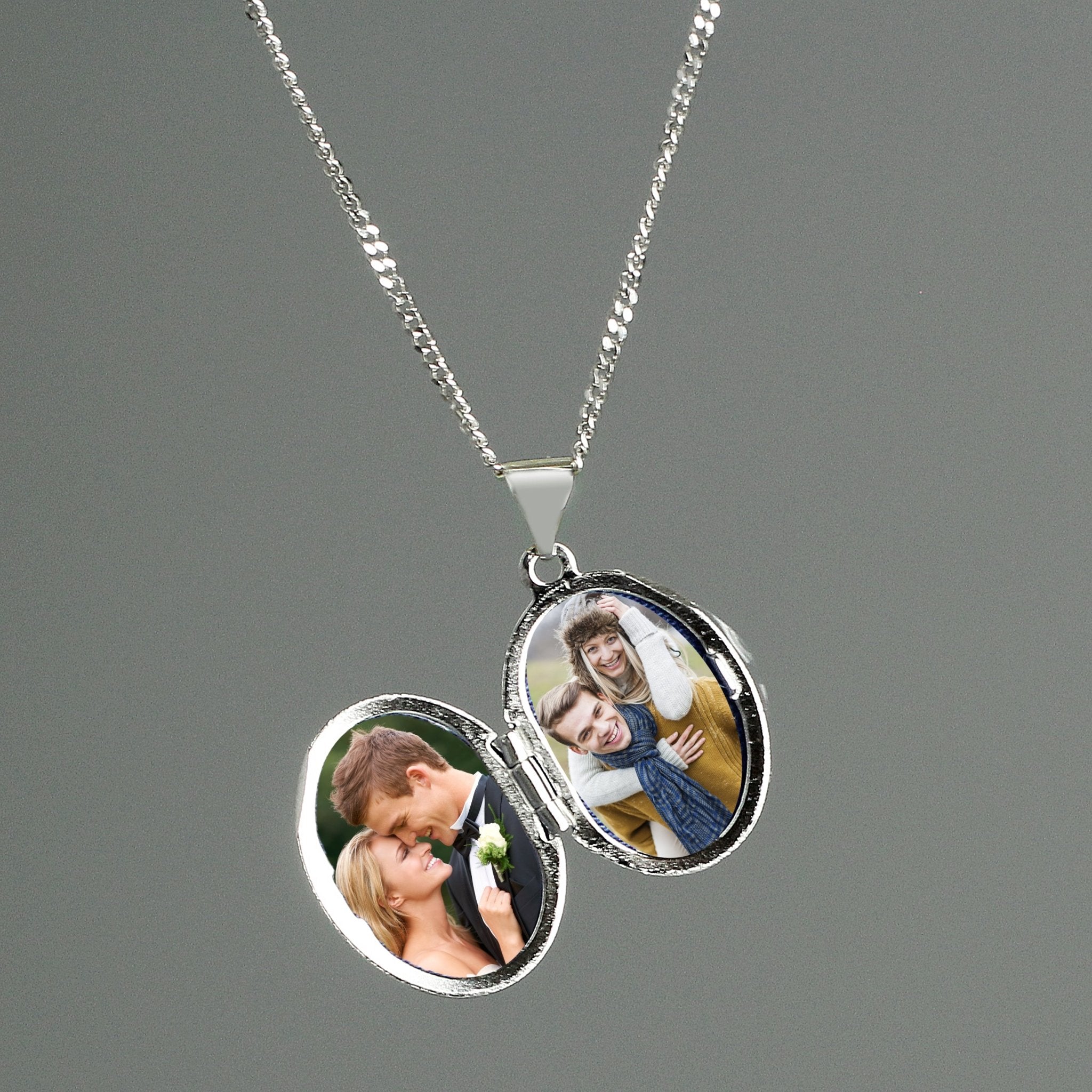 Personalised Sterling Silver Oval Locket Necklace | Inspired Creative Gifts | UK Supplier