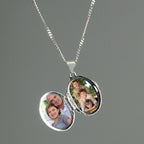 Personalised Sterling Silver Oval Locket Necklace | Inspired Creative Gifts | UK Supplier