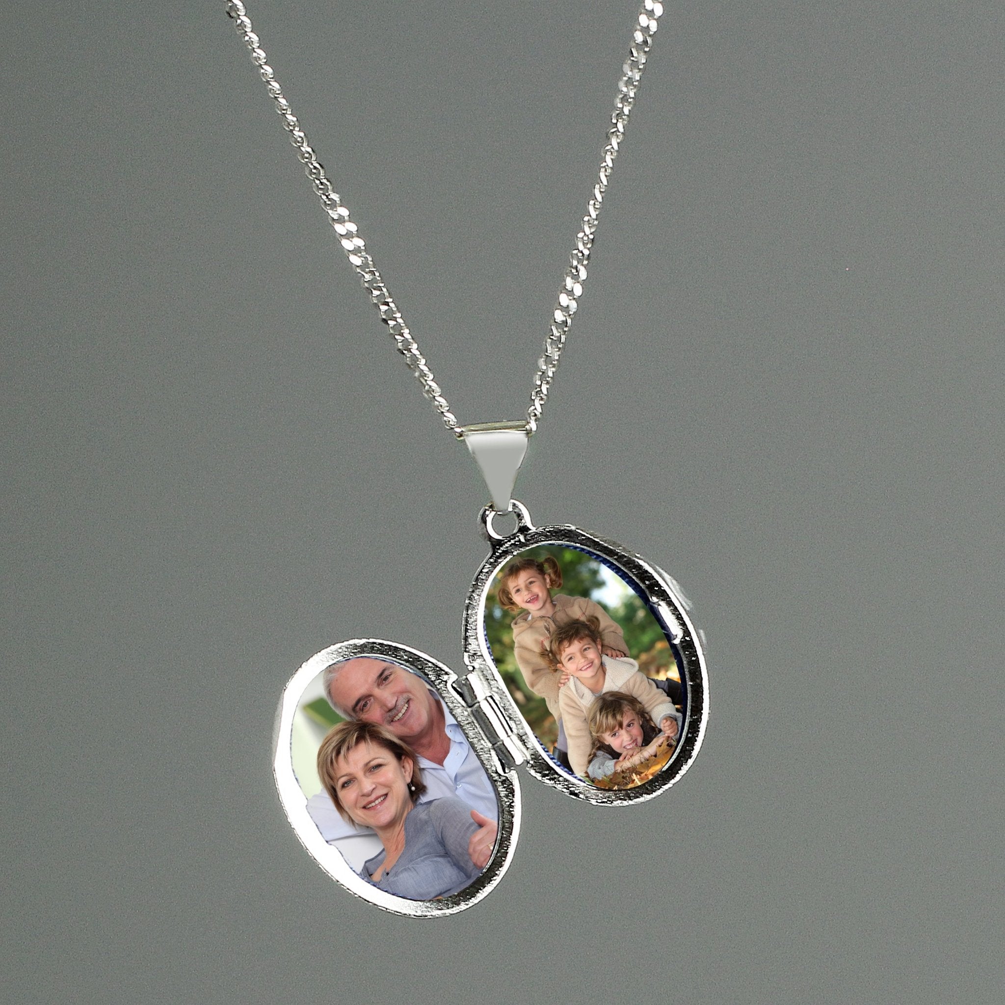 Personalised Sterling Silver Oval Locket Necklace | Inspired Creative Gifts | UK Supplier